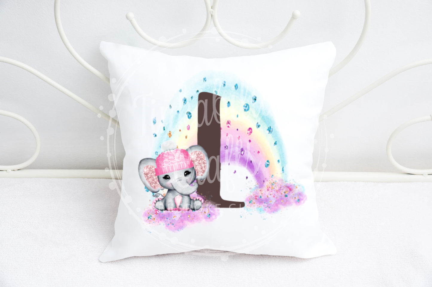 Girl Elephant Alphabet Cushion A-Z