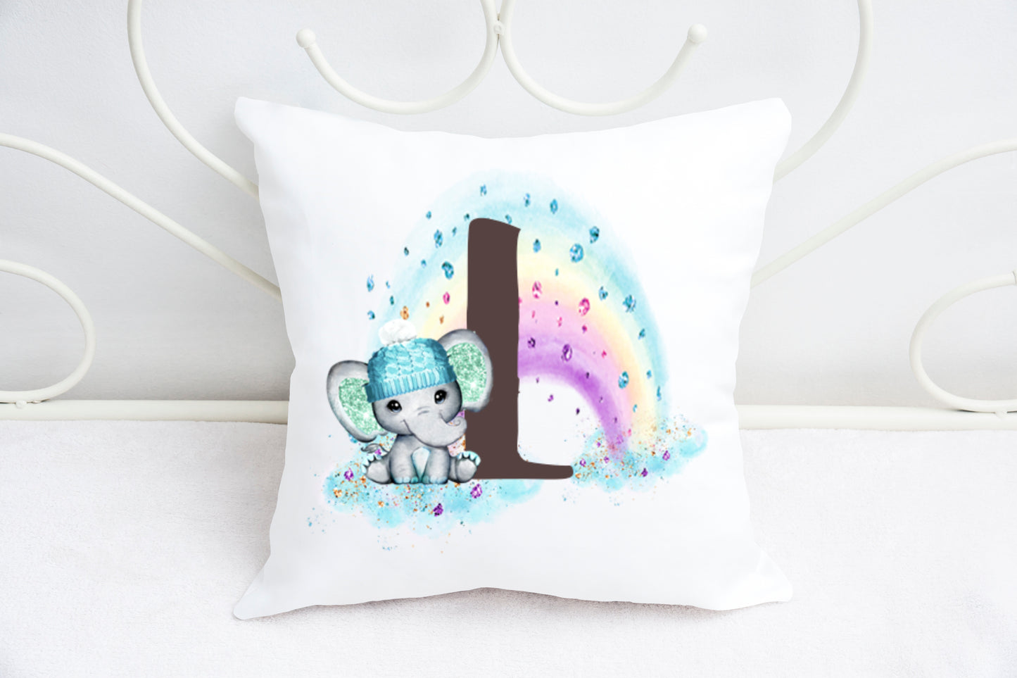 Boy elephant alphabet cushion A-Z