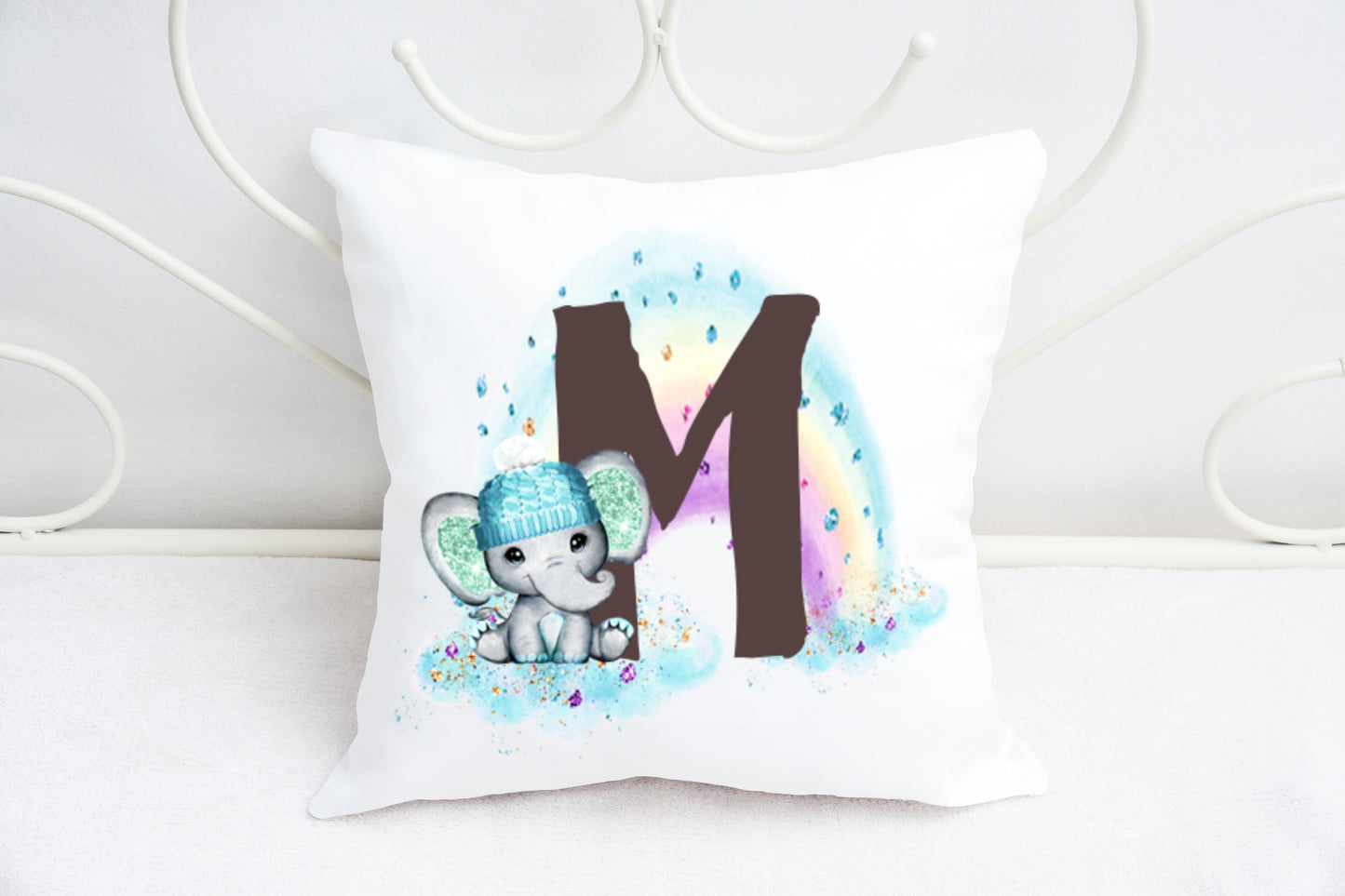 Boy elephant alphabet cushion A-Z