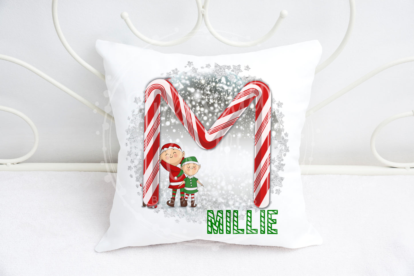 Christmas Candy Cane Alphabet Cushion A-Z