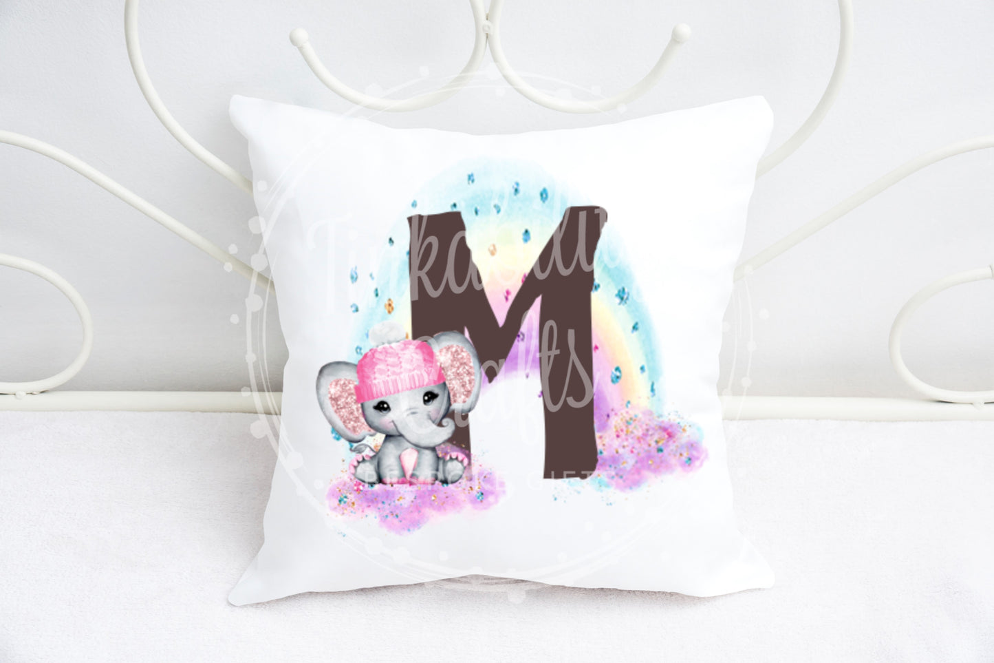 Girl Elephant Alphabet Cushion A-Z