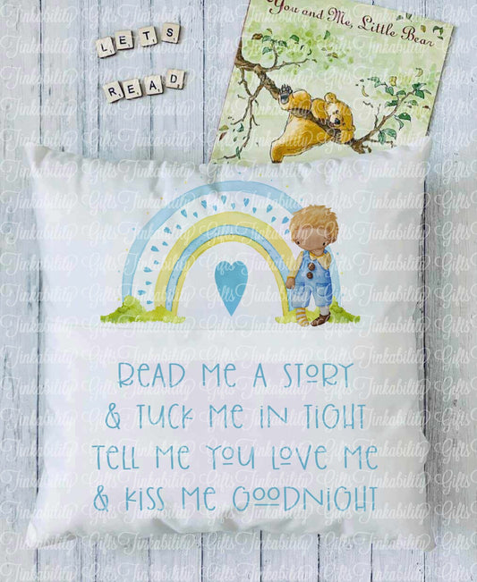 Moo Rainbow Personalised Book Cushion