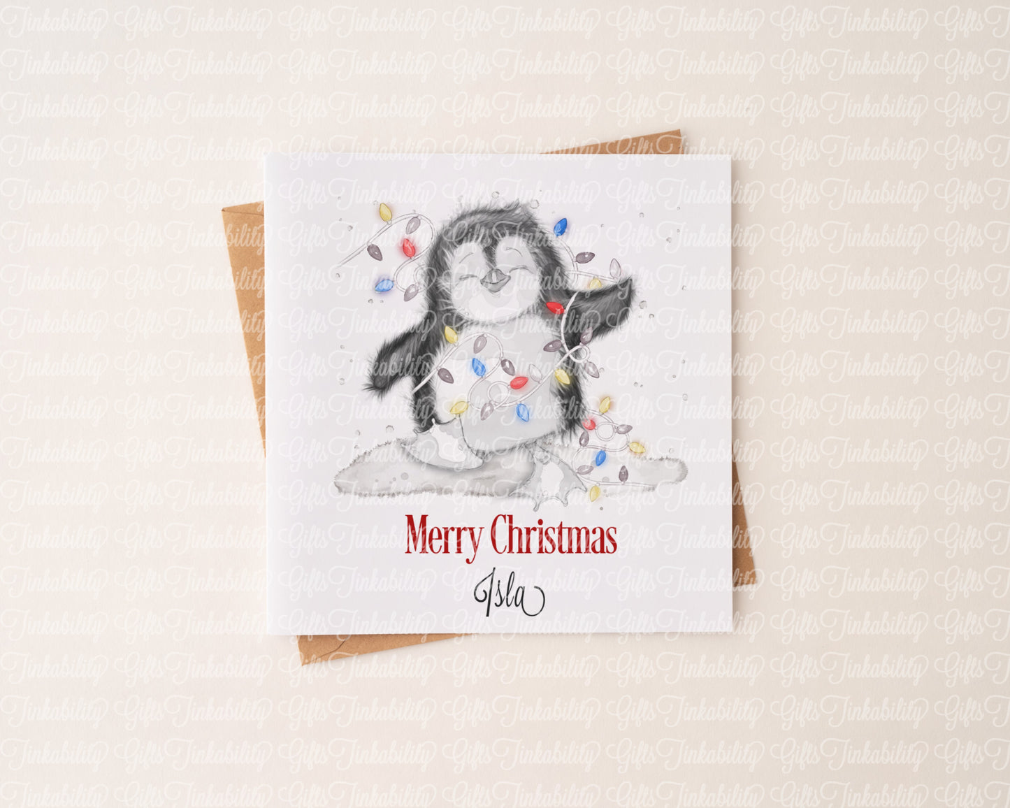 Sketchy Penguin Christmas Card