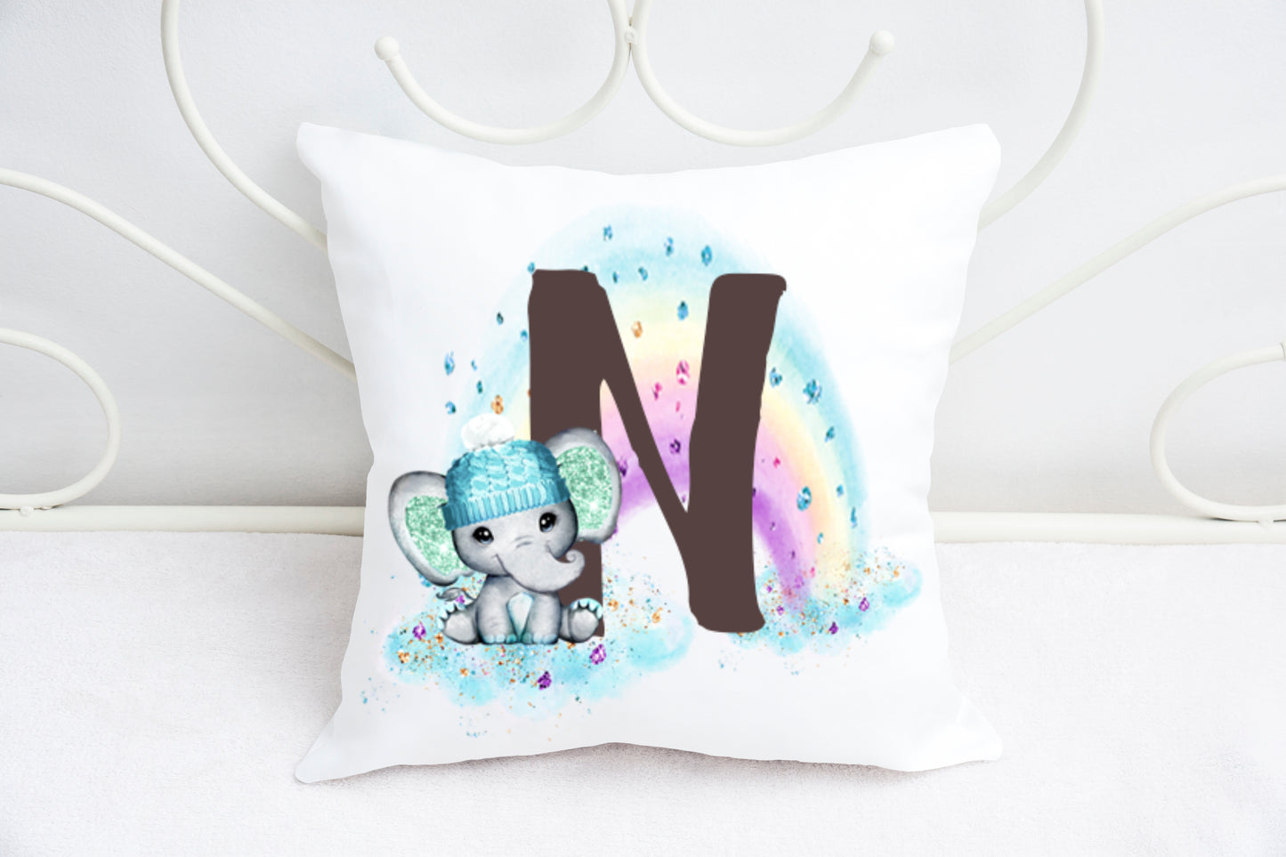 Boy elephant alphabet cushion A-Z