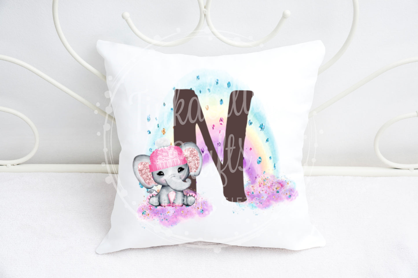 Girl Elephant Alphabet Cushion A-Z