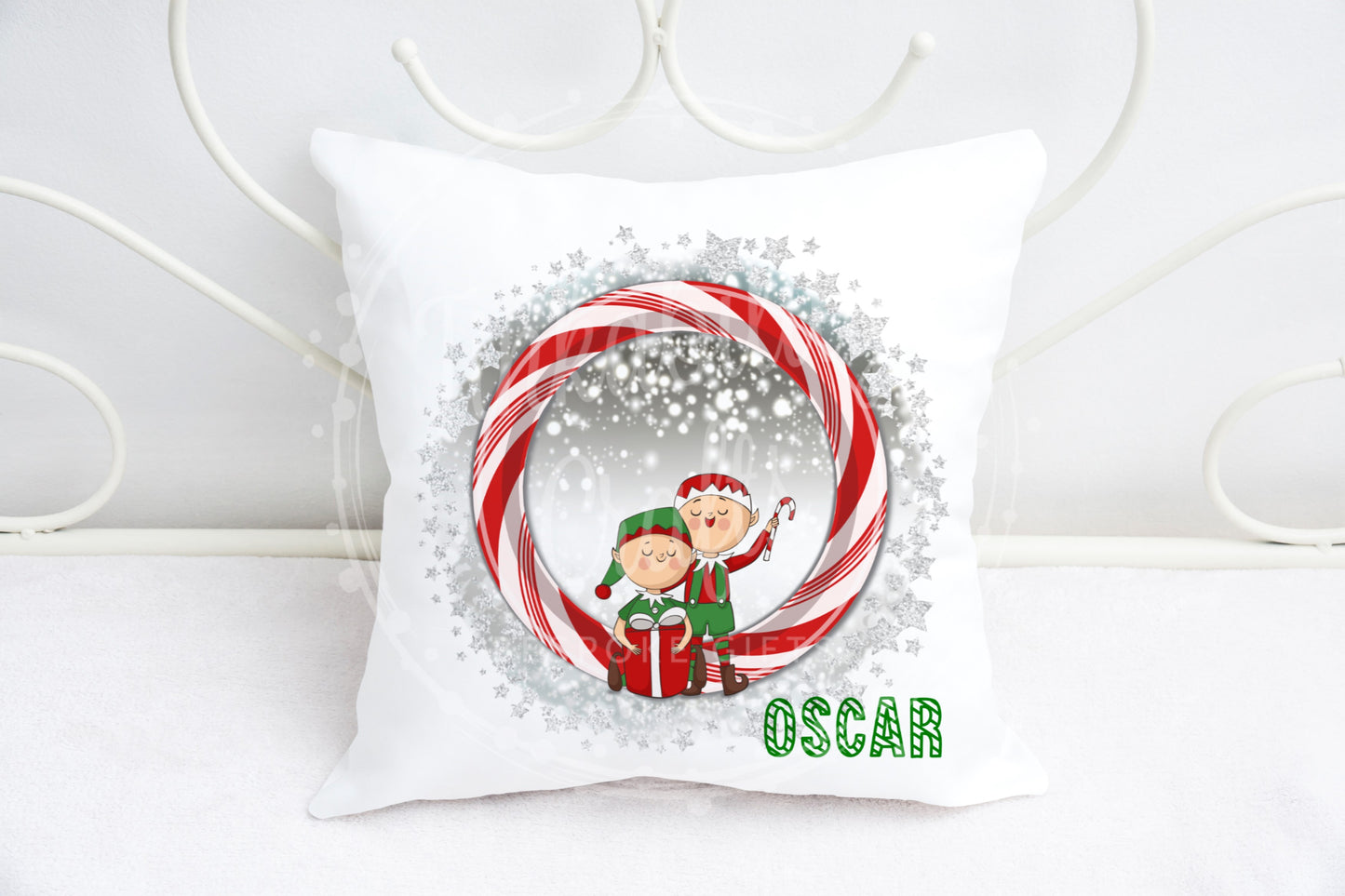 Christmas Candy Cane Alphabet Cushion A-Z