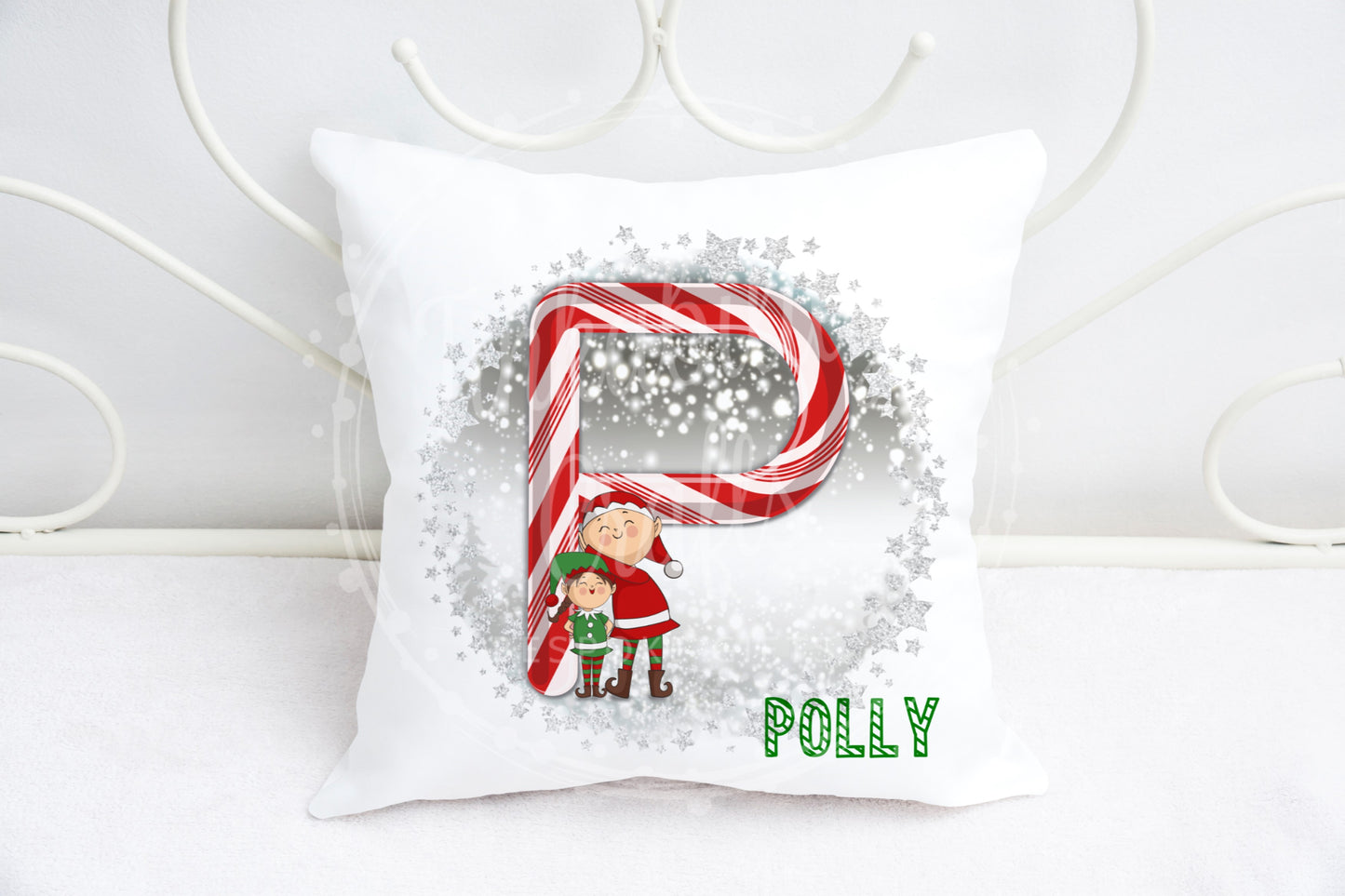 Christmas Candy Cane Alphabet Cushion A-Z