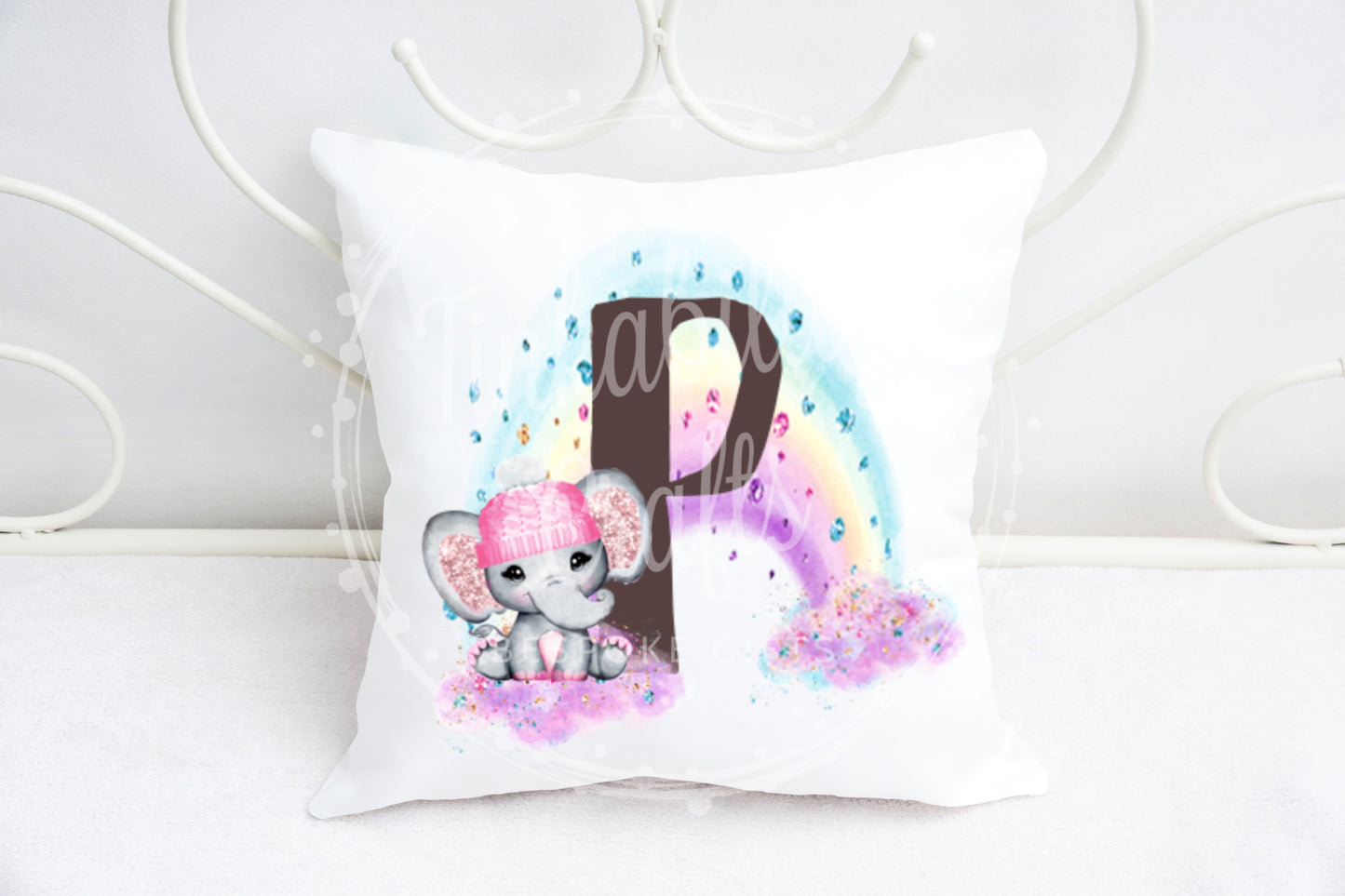 Girl Elephant Alphabet Cushion A-Z