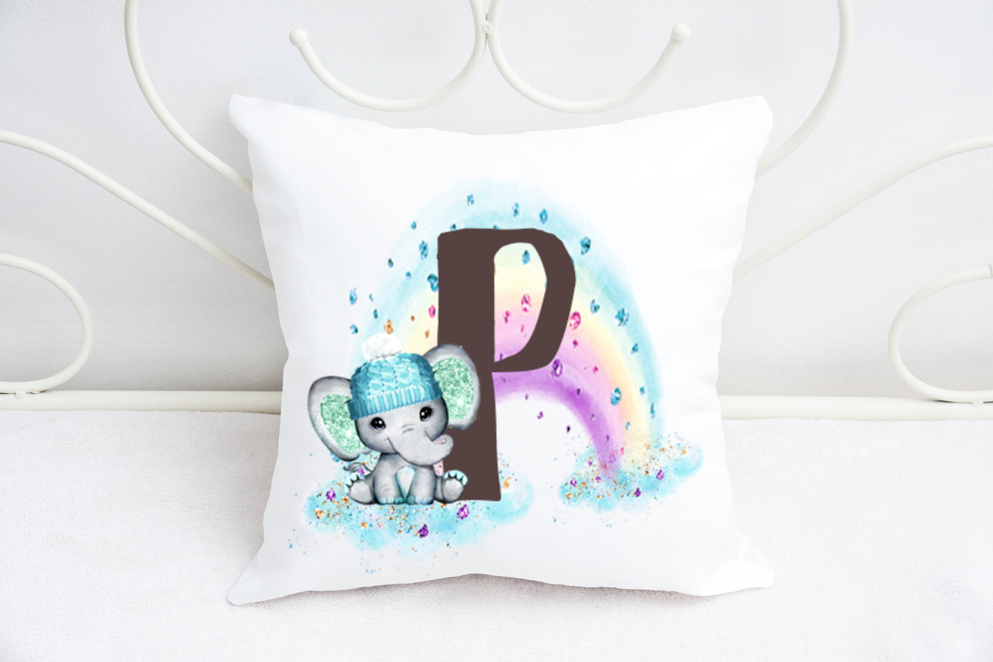 Boy elephant alphabet cushion A-Z