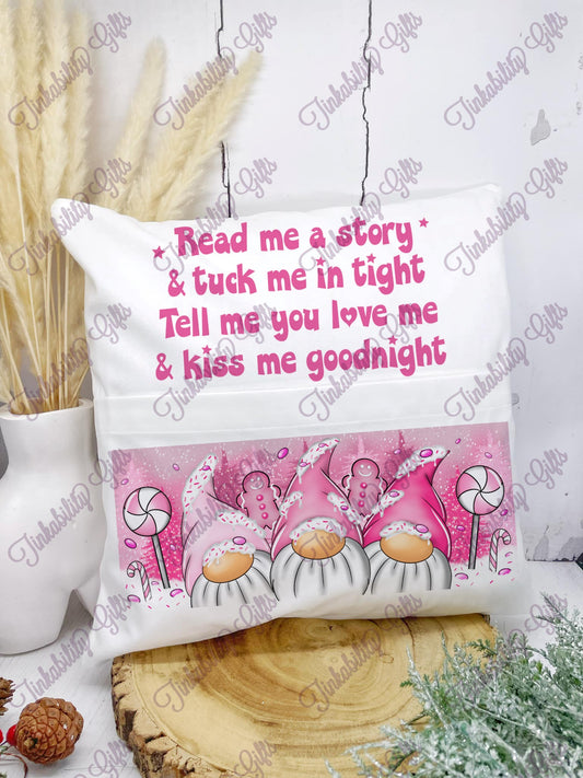 Pink Gonk Personalised Book Cushion