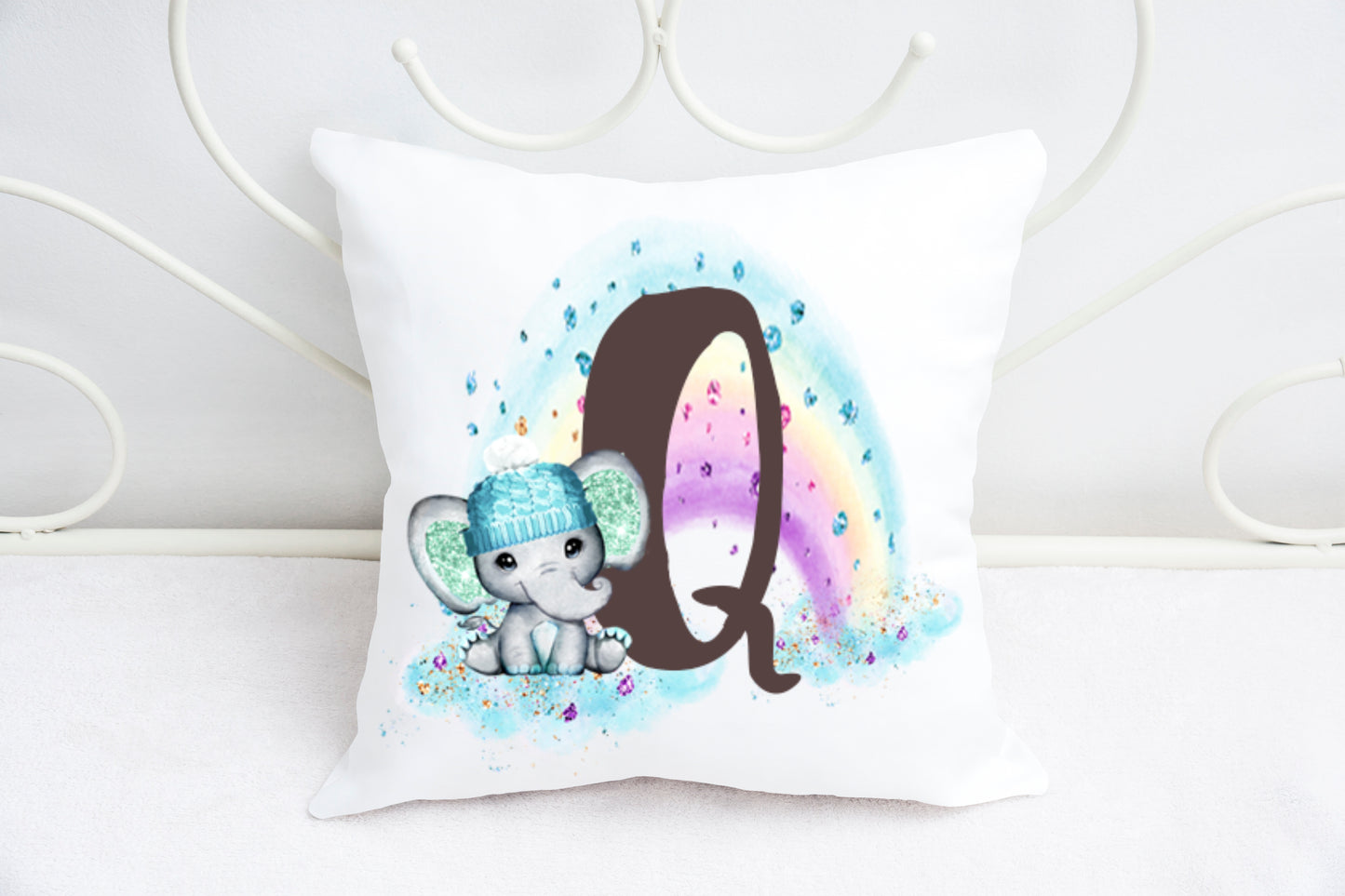 Boy elephant alphabet cushion A-Z