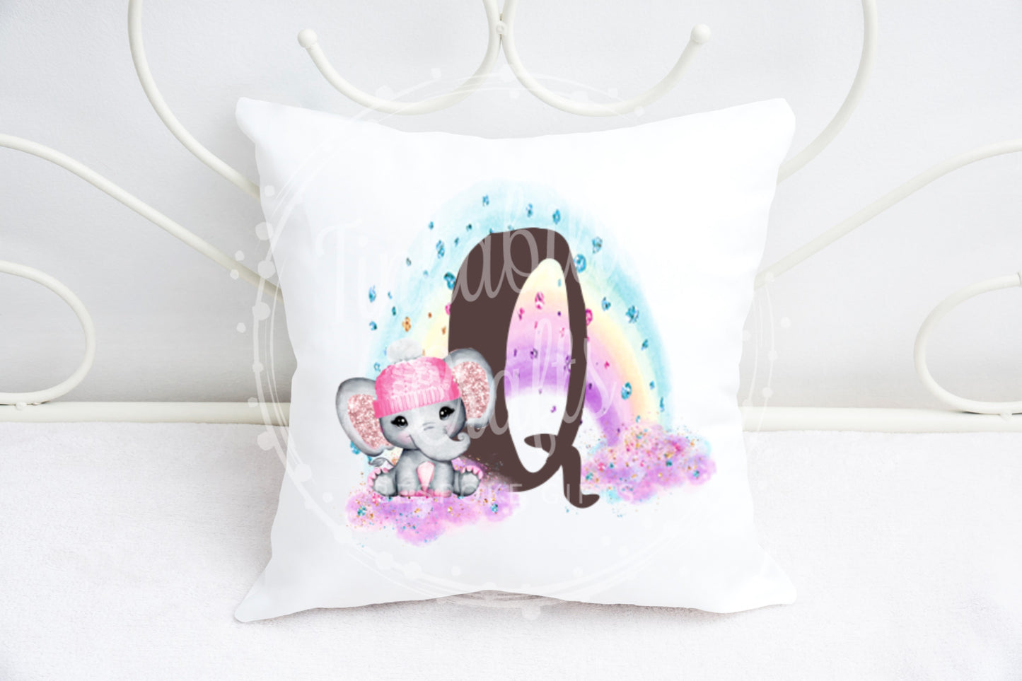 Girl Elephant Alphabet Cushion A-Z