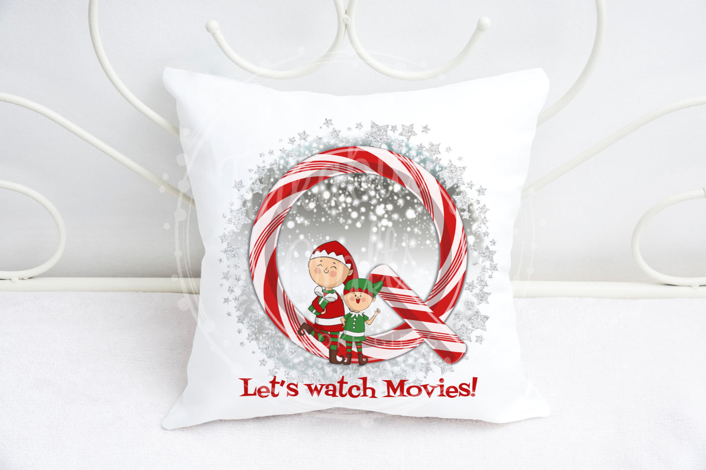 Christmas Candy Cane Alphabet Cushion A-Z