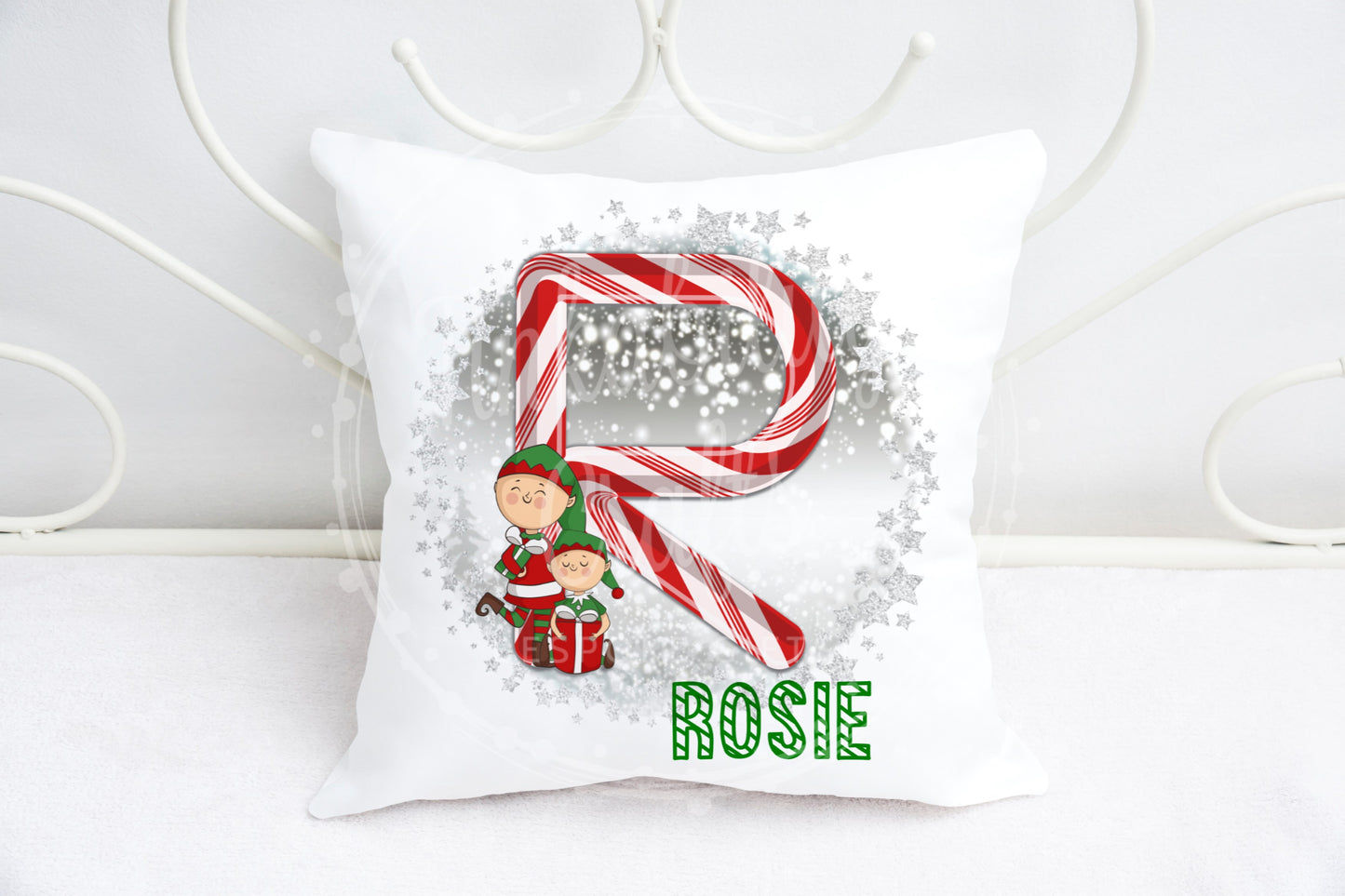 Christmas Candy Cane Alphabet Cushion A-Z