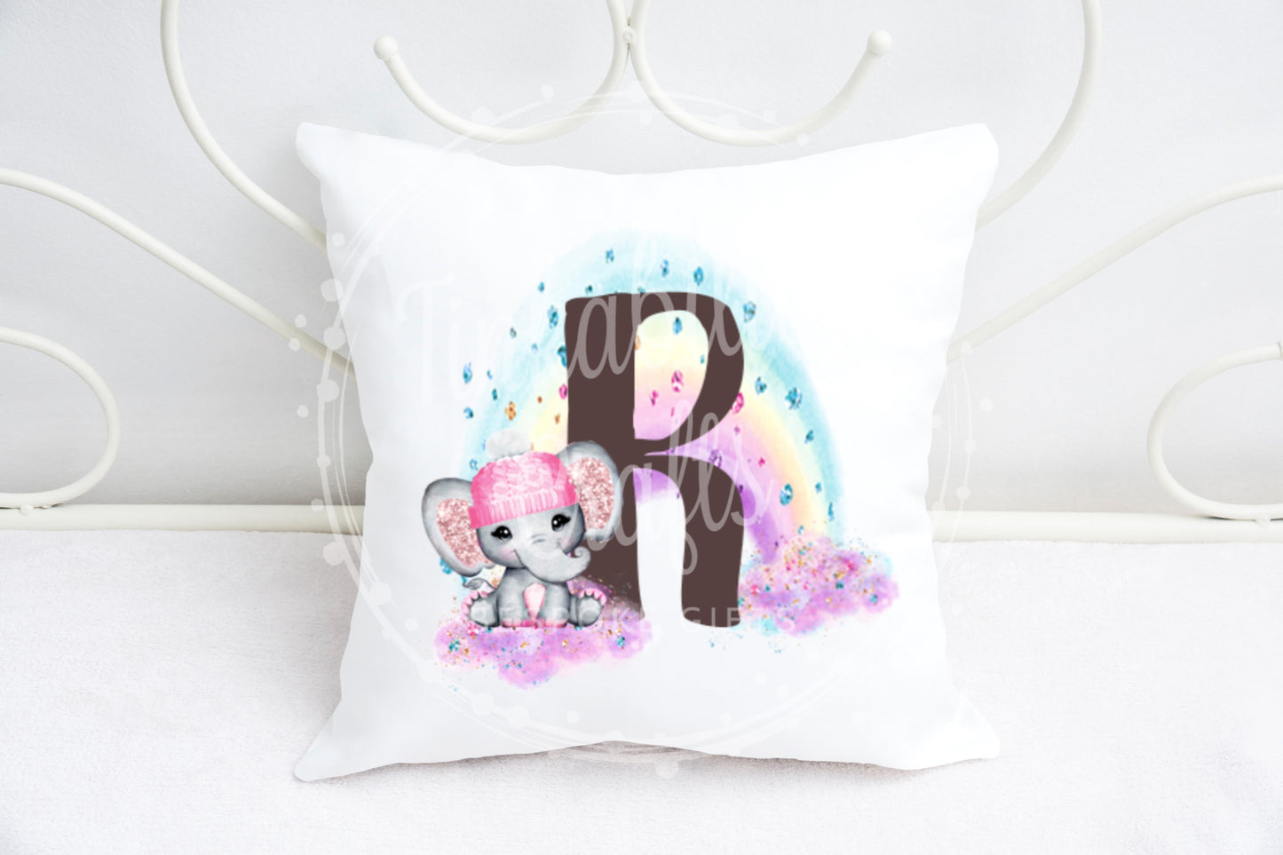 Girl Elephant Alphabet Cushion A-Z