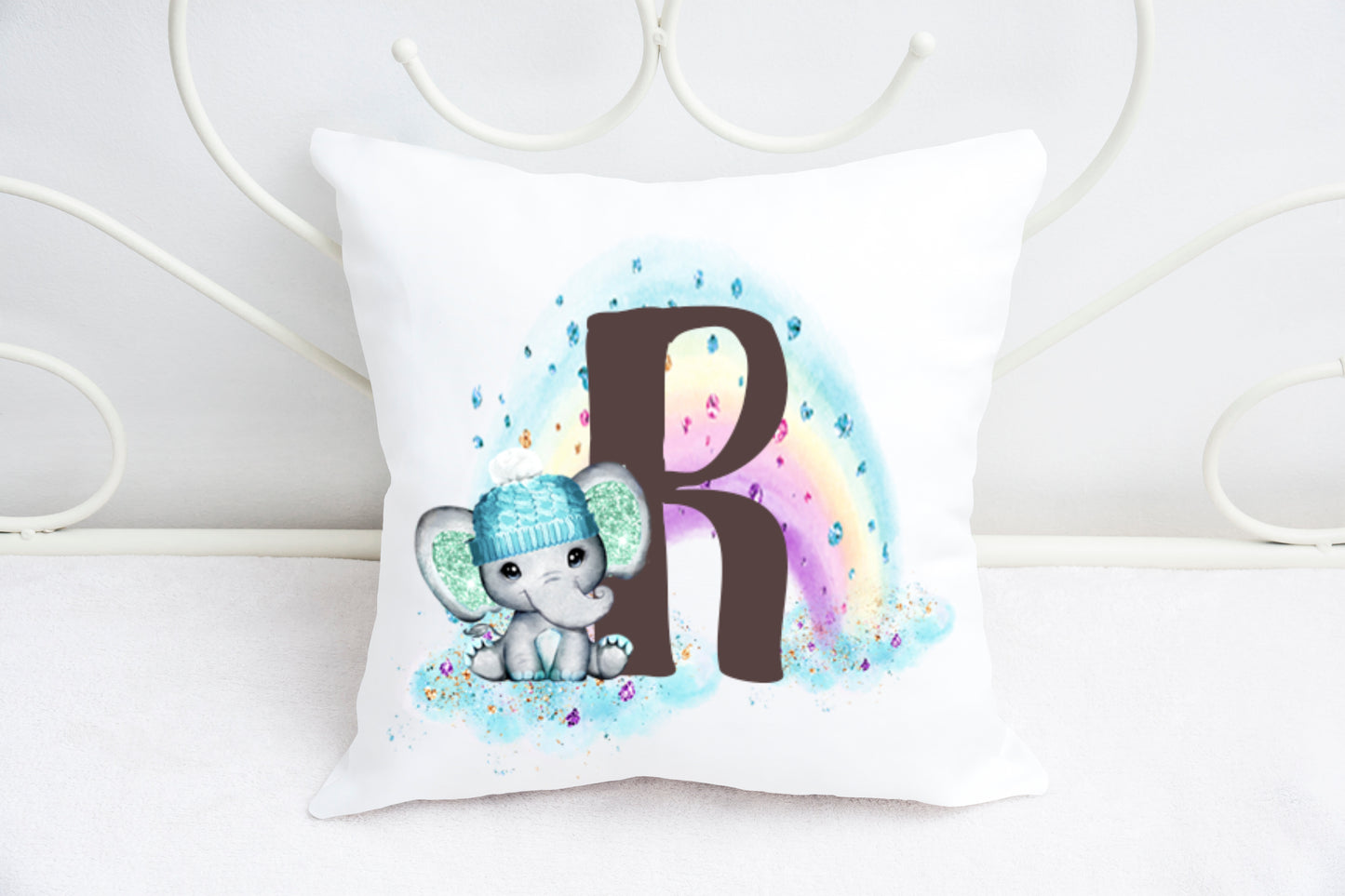 Boy elephant alphabet cushion A-Z