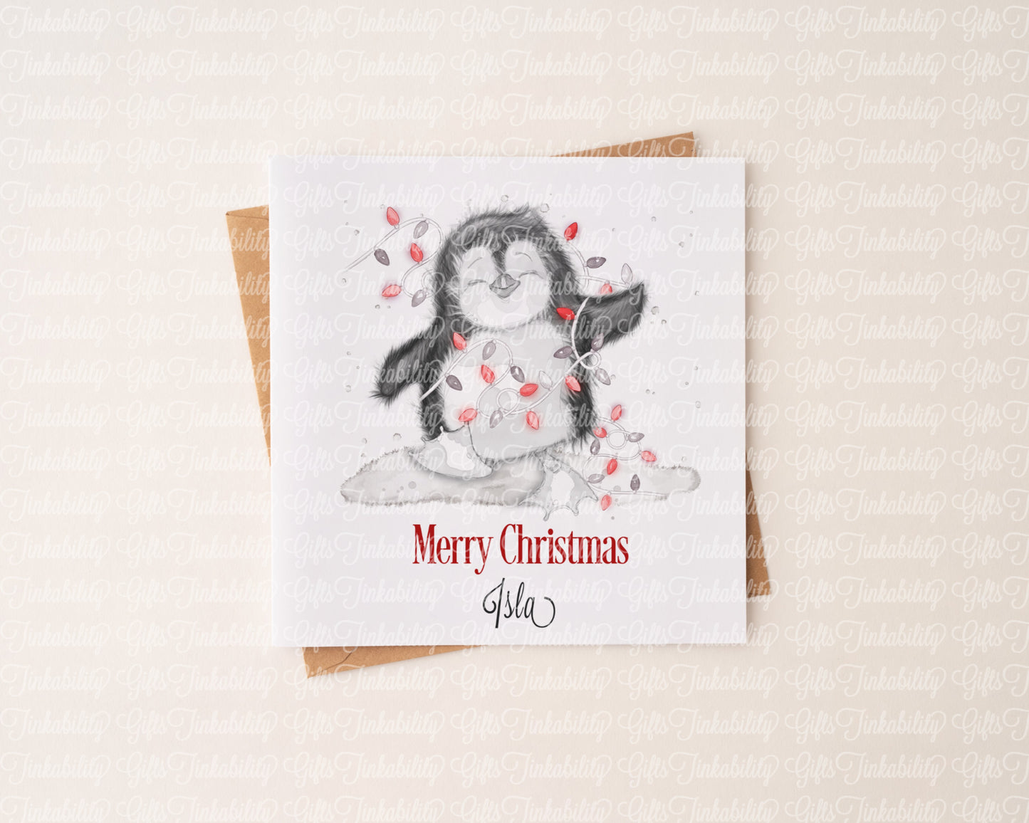 Sketchy Penguin Christmas Card