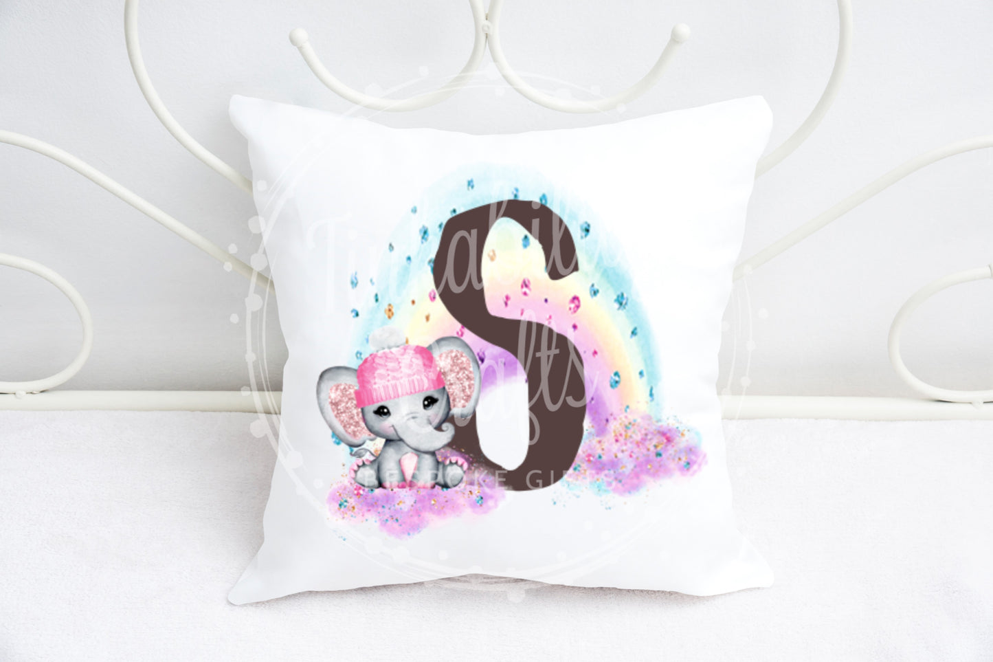 Girl Elephant Alphabet Cushion A-Z