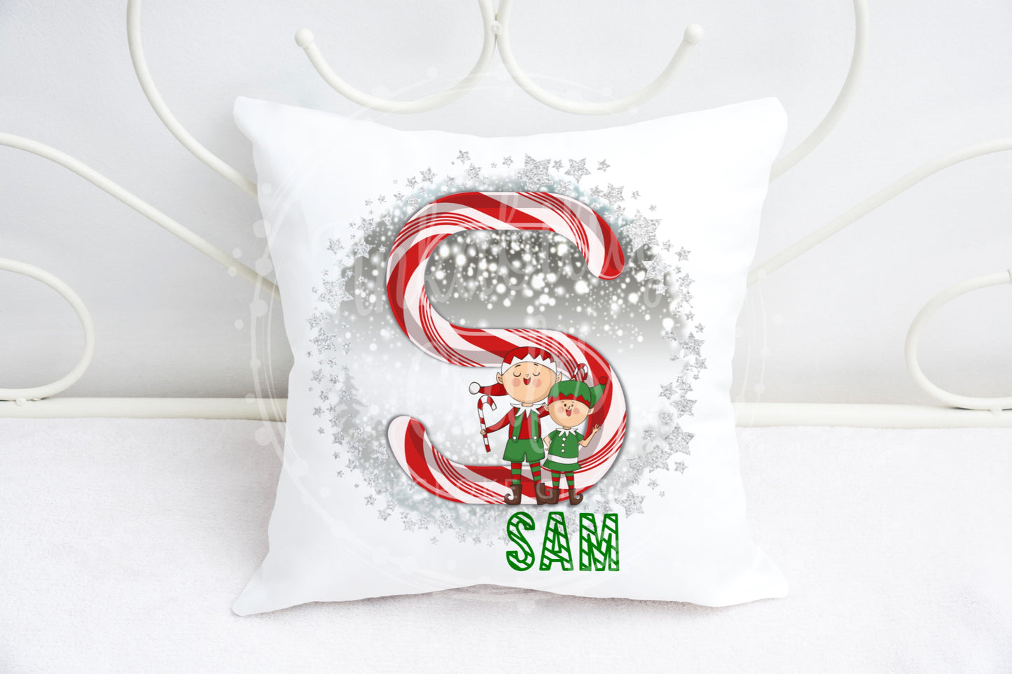 Christmas Candy Cane Alphabet Cushion A-Z