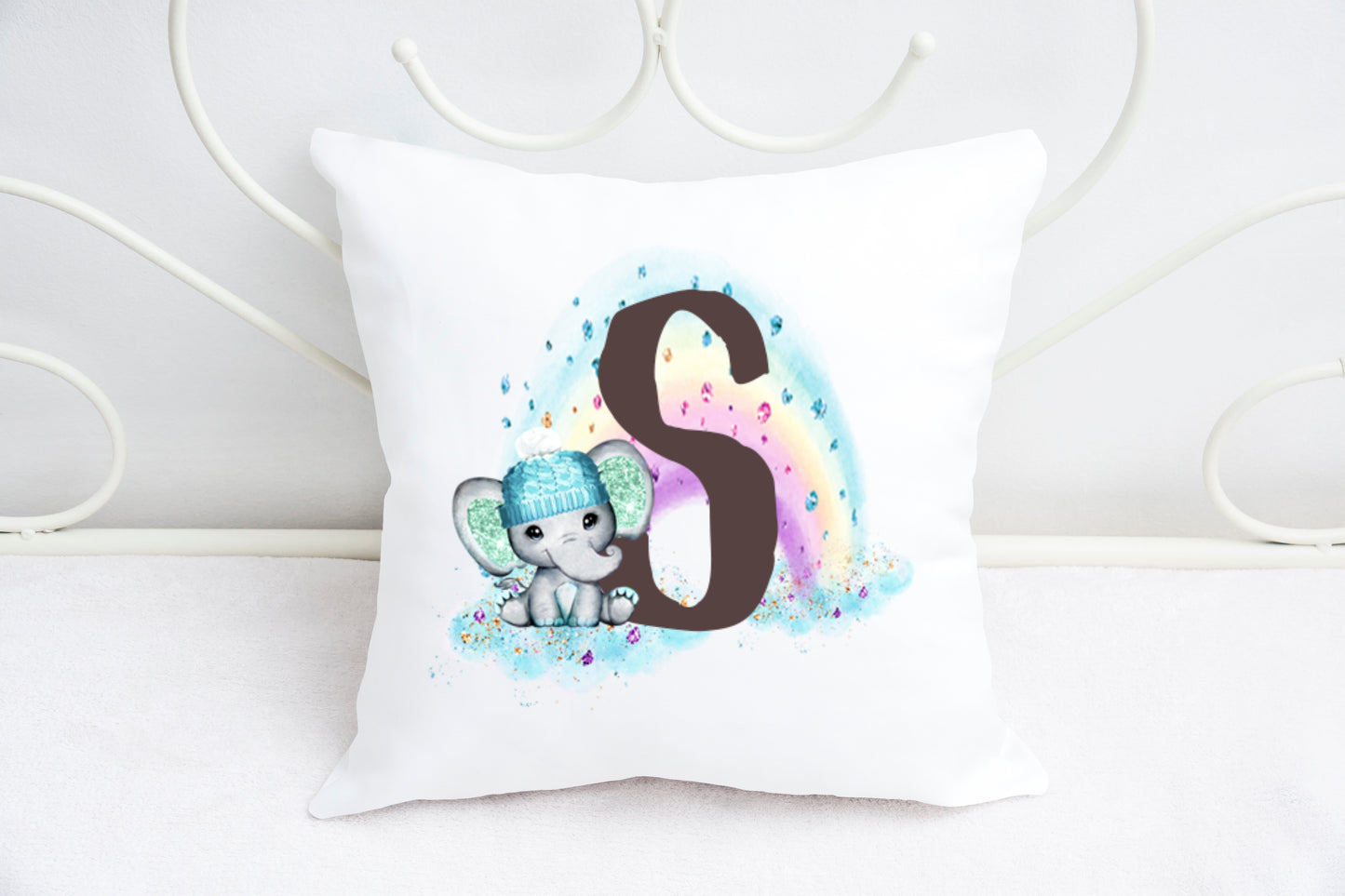 Boy elephant alphabet cushion A-Z