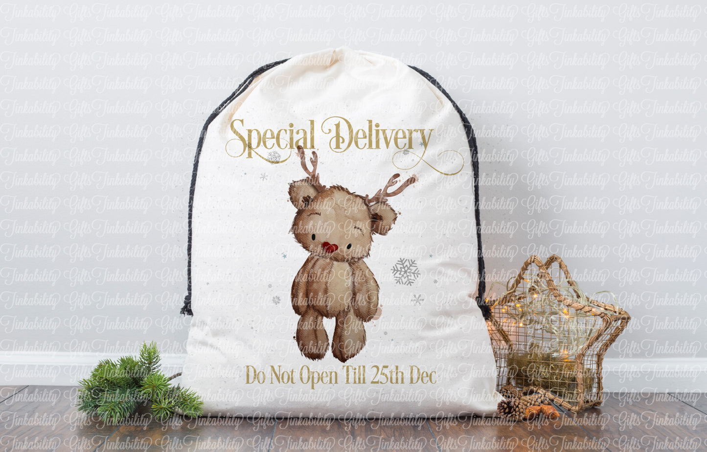 Baby Bear Reindeer Santa Sack