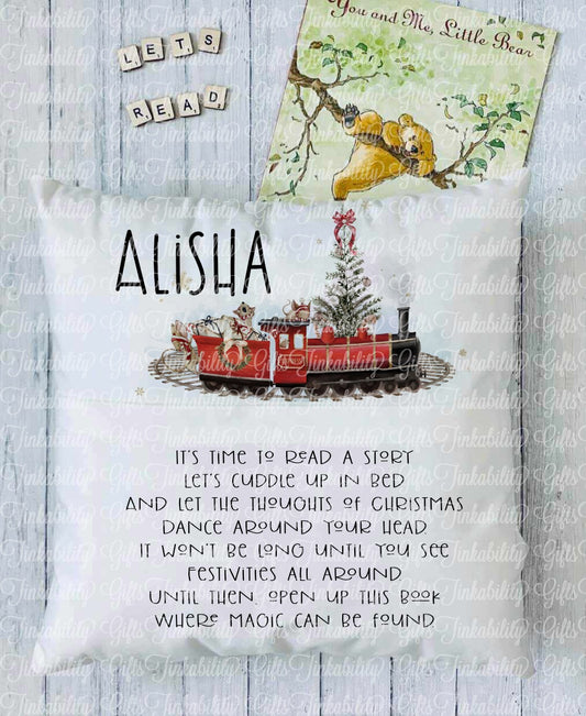 Santa Train Personalised Book Cushion