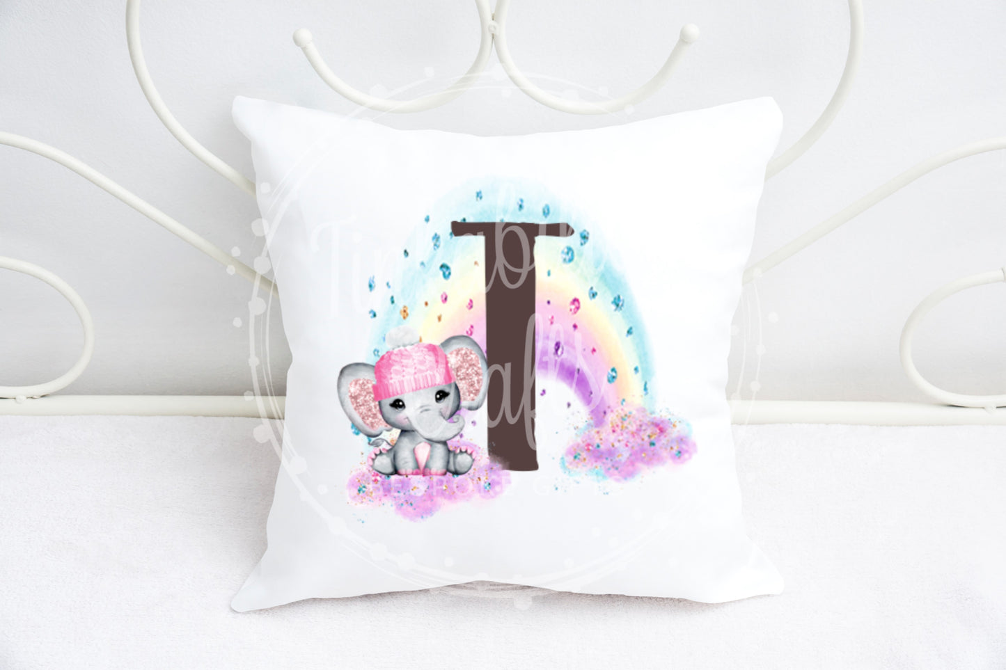 Girl Elephant Alphabet Cushion A-Z