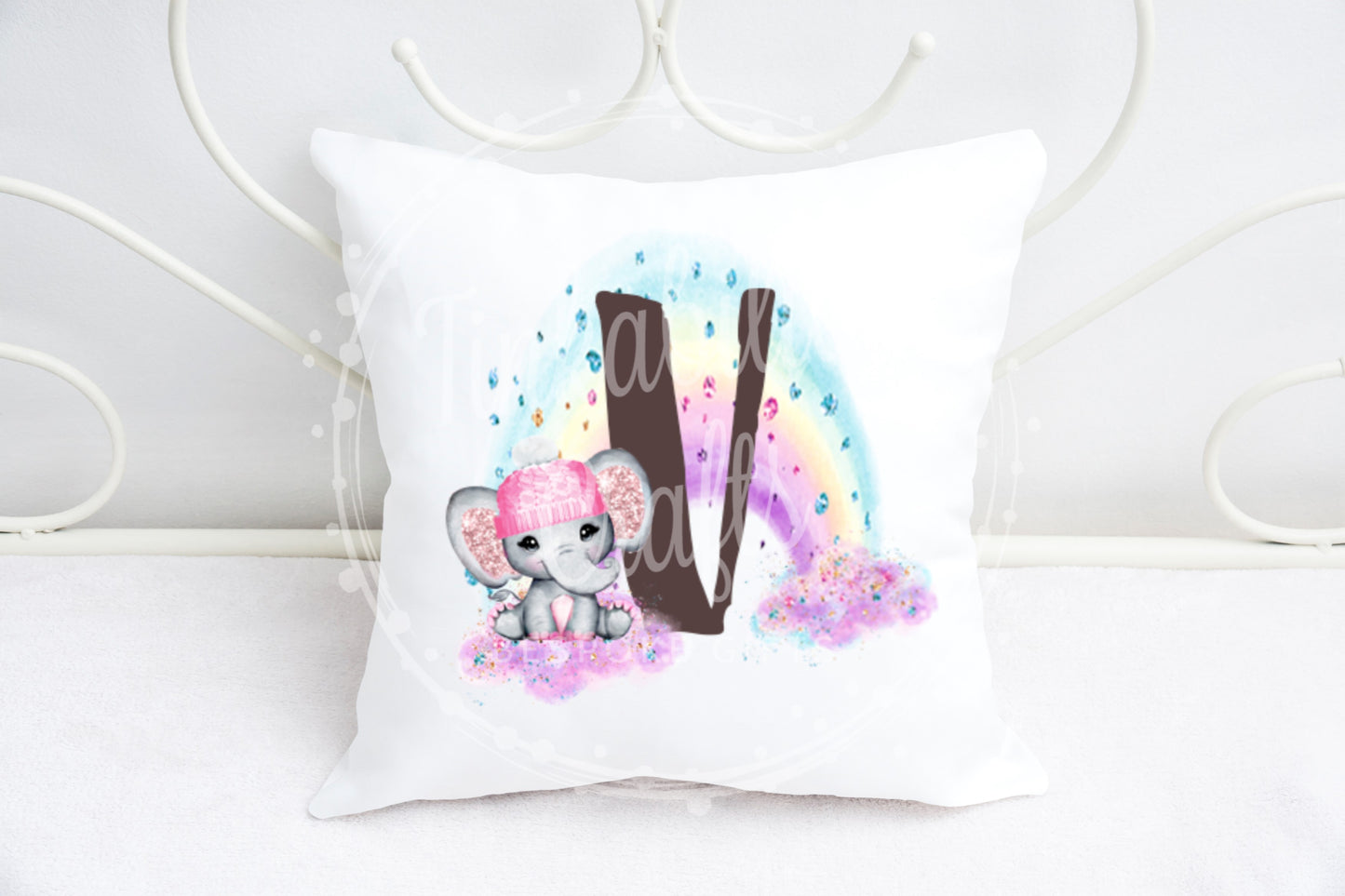 Girl Elephant Alphabet Cushion A-Z