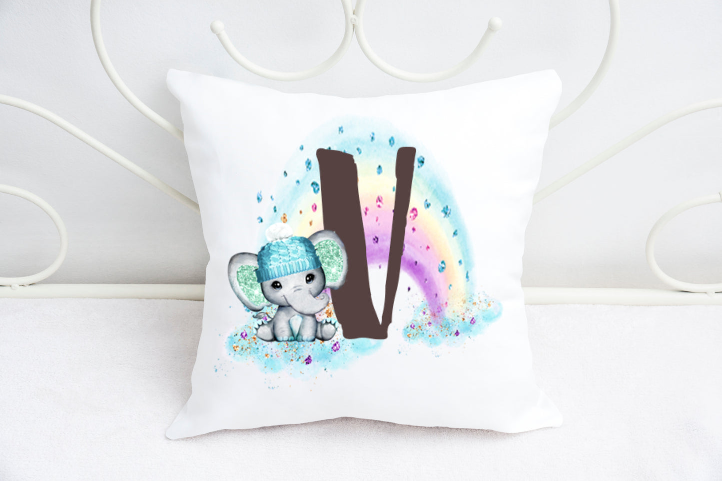 Boy elephant alphabet cushion A-Z