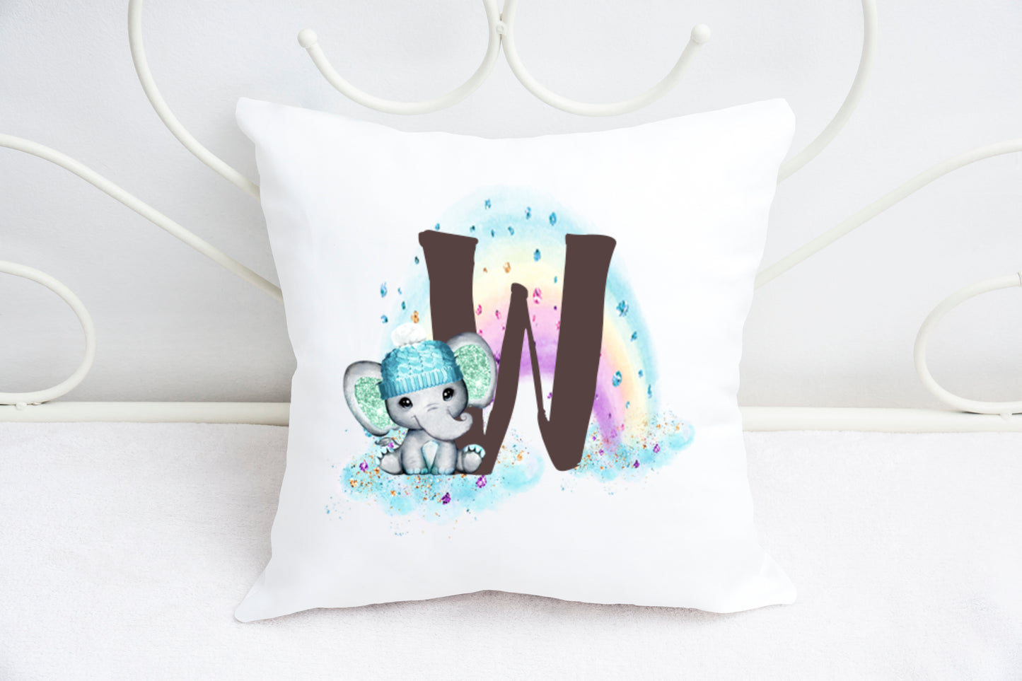 Boy elephant alphabet cushion A-Z