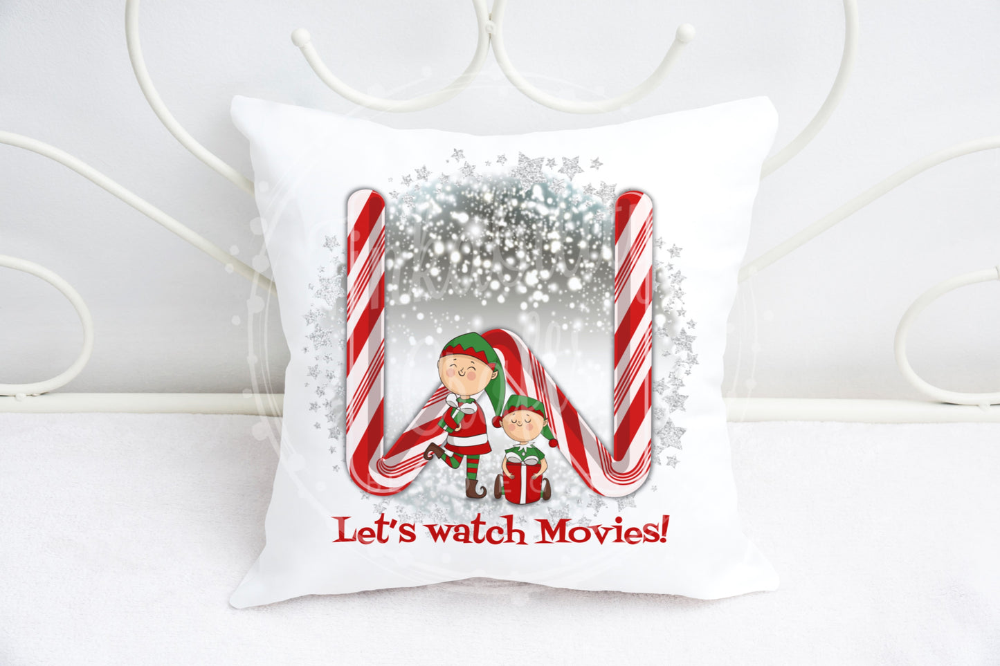 Christmas Candy Cane Alphabet Cushion A-Z