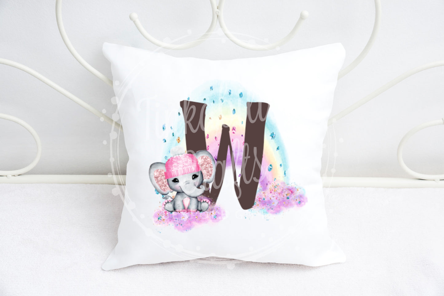 Girl Elephant Alphabet Cushion A-Z