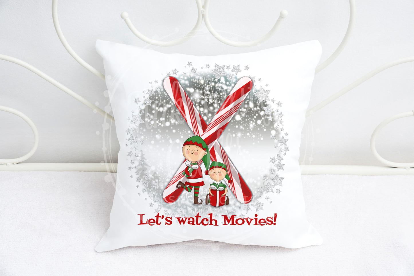 Christmas Candy Cane Alphabet Cushion A-Z