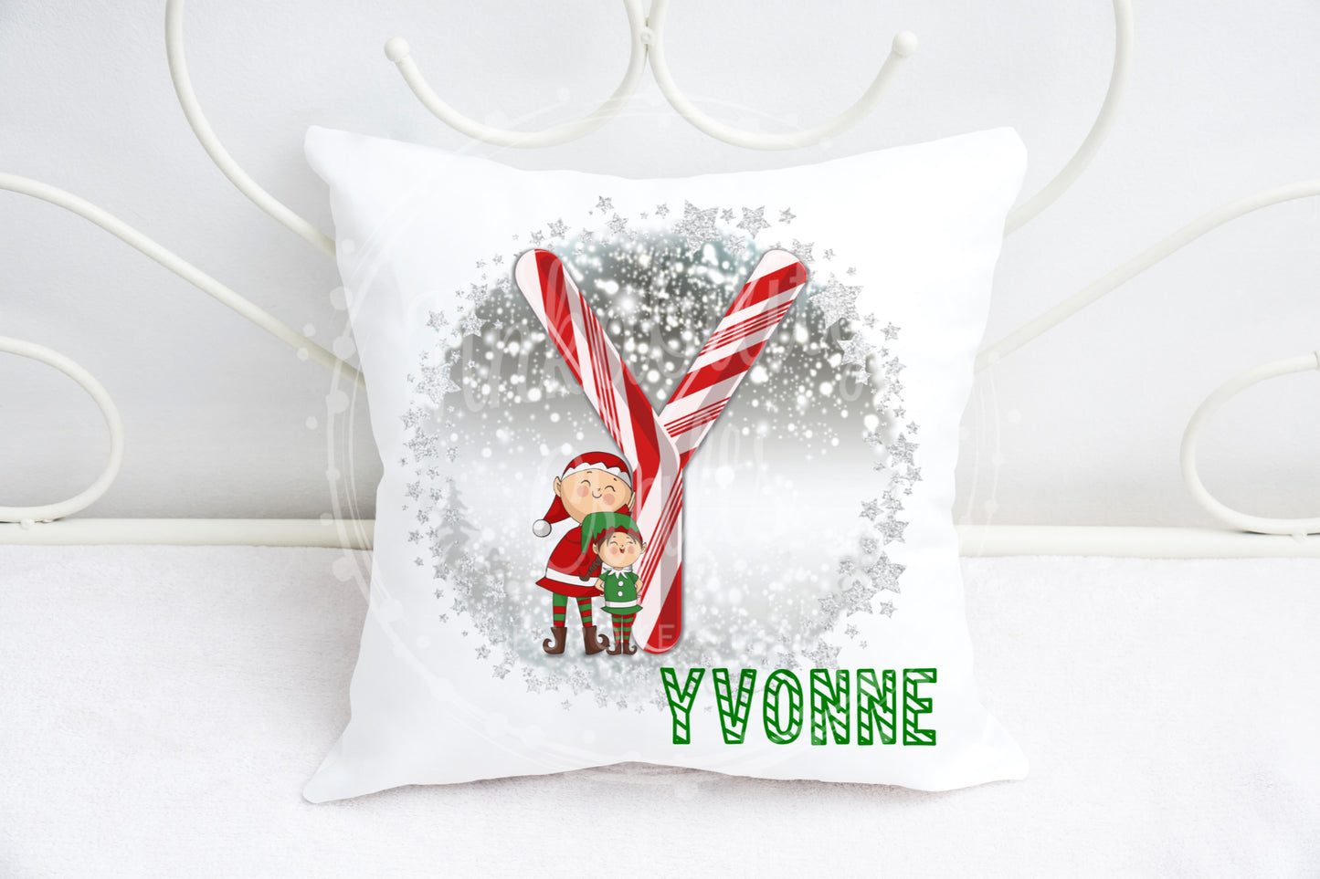 Christmas Candy Cane Alphabet Cushion A-Z