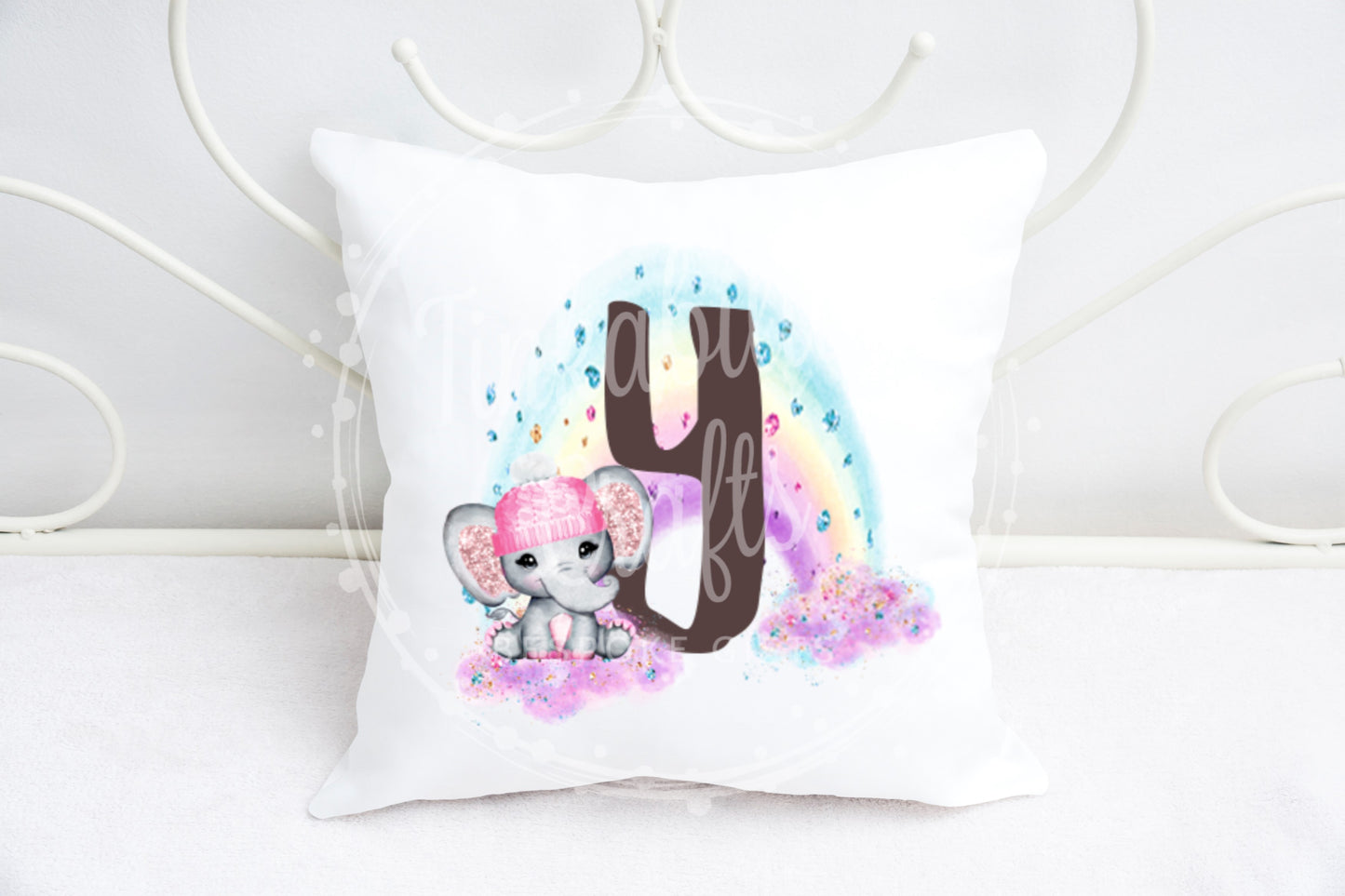 Girl Elephant Alphabet Cushion A-Z