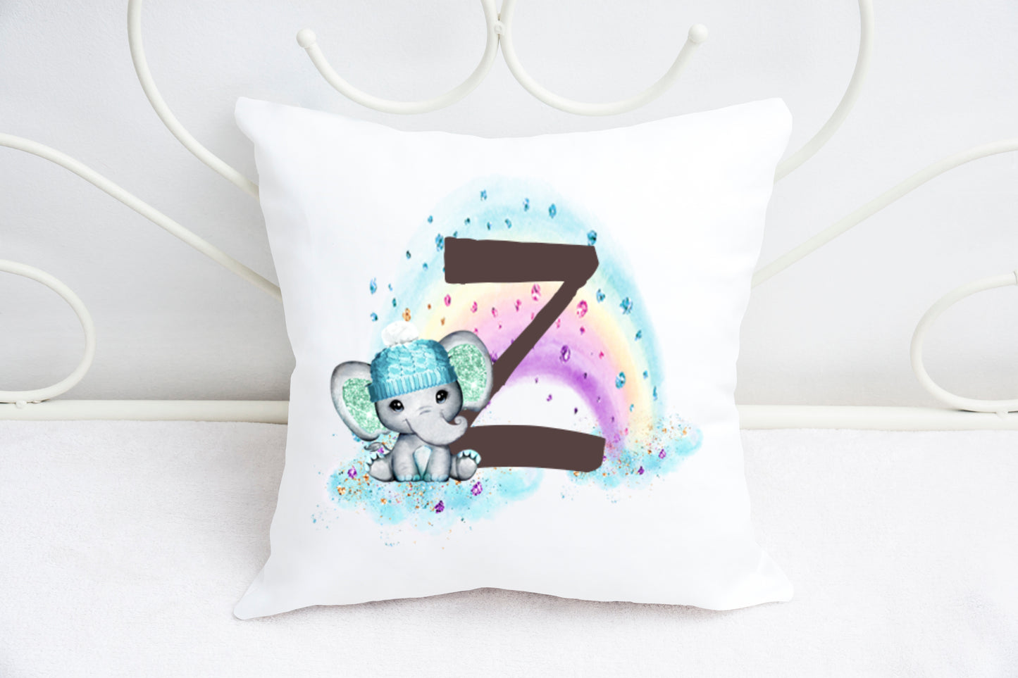 Boy elephant alphabet cushion A-Z