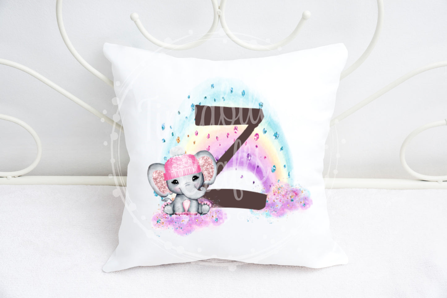 Girl Elephant Alphabet Cushion A-Z