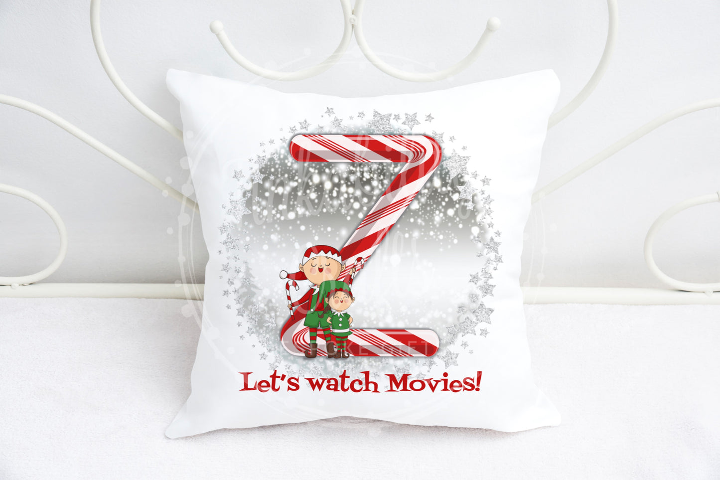 Christmas Candy Cane Alphabet Cushion A-Z